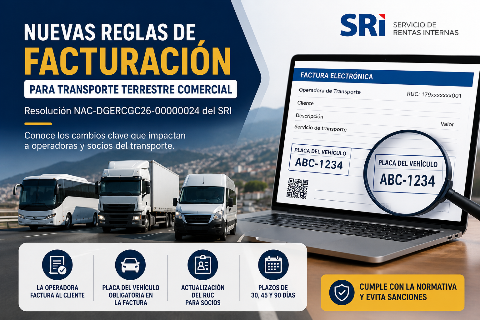 Nuevas reglas para la facturación del transporte terrestre comercial 2026